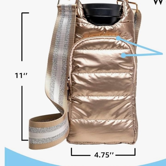 Crossbody hydro bag, quilted water bottle carrier and strap, - Picture 9 of 9